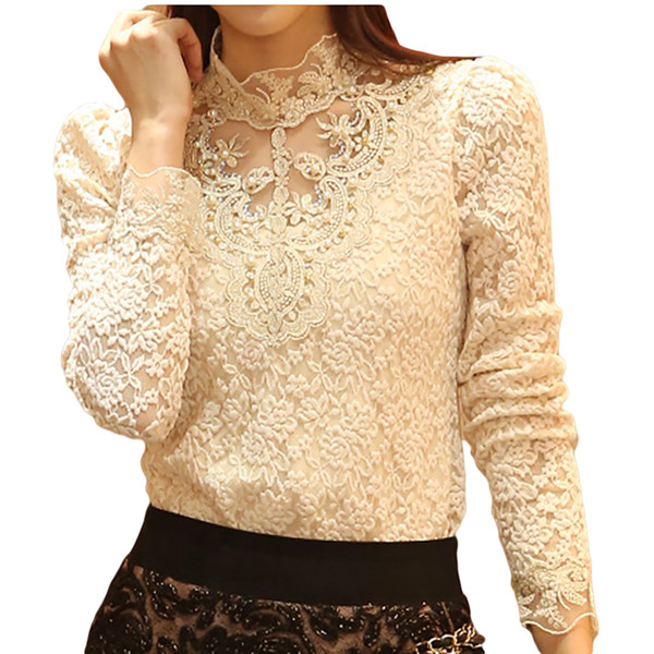 New 2017 Hot women tops Women Clothing fashion Blusas Femininas Blouses & Shirts Fleece Crochet Blouse Lace Shirt