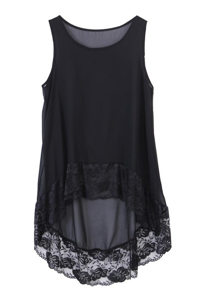 New Fashion Summer Women Chiffon Sleeveless Vest Top Ladies Casual Loose Tops Fashion Lace Blouse