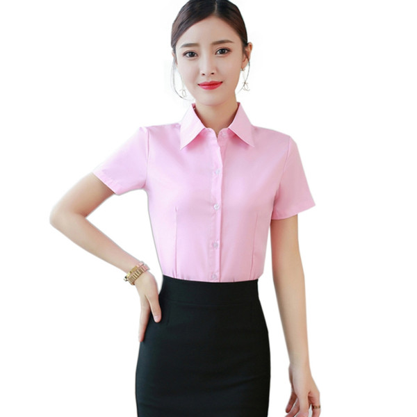 Z Summer Blouse Women Office Wear Women Loose Shirts Female Slim Fit Lapel Blouses Casual Short-sleeved Tops Plus Size blusas