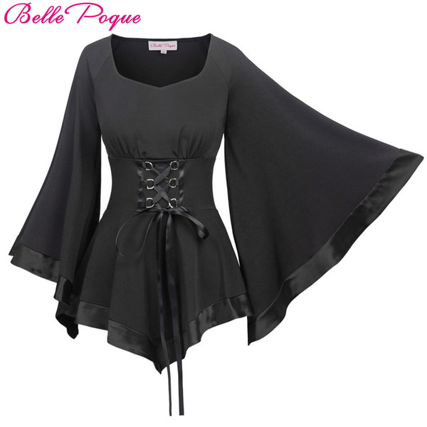 Corset Shirt Women Gothic Blouse Black Tops 2018 Harajuku Punk Summer Bts Rock Square Collar Tops Dark Street Preppy Goth Blouse