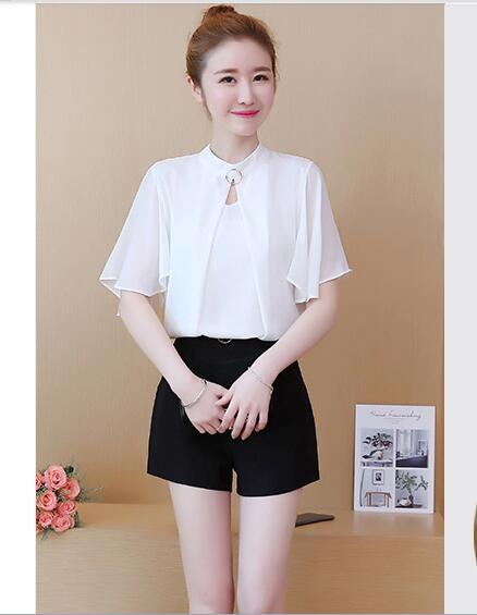 Snow - spinning shirt short sleeve women ' s blouse 2018 summer new style Korean style loose shade super small shirt