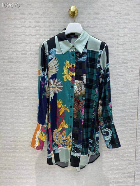 Luxury Women Fashion Runway Blouses Single Breasted Floral & Animal Print Office Lady High Quality Popular Elegant Silk Long Tops