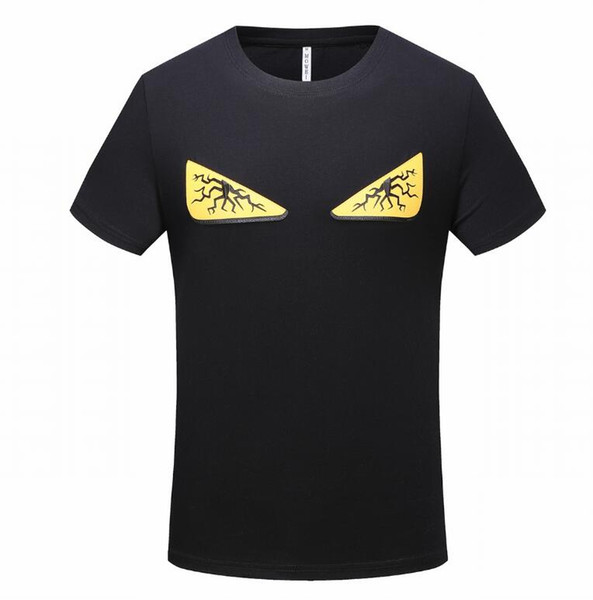 2019 new Luxury FF Brand Eyes designer Short Sleeve Men's T-Shirts 6041# Italy Roma Fashion casual Summer Tshirt cotton O-neck tees tops