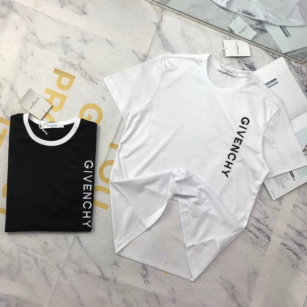 GIV top Summer Street wear Europe Paris Fashion Men High Quality Big Broken Hole Cotton Tshirt Casual Women Tee T-shirt S-2XL