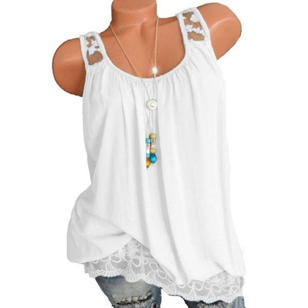 Sexy Backless Women Blouse Plus Size 5XL Lace Hollow Out Tunic Tops 2018 Summer Sleeveless Ladies Office Shirt Casual Blusas3GHC