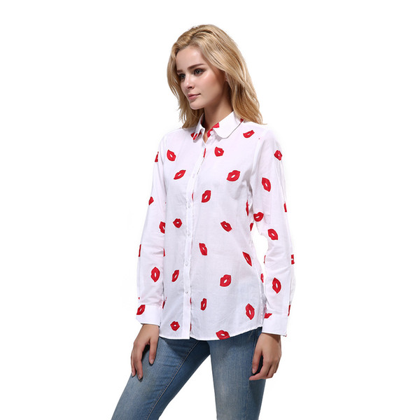 Women's Shirt New Arrival Print Top Long Sleeve Women Prints Casual Stand Collar Fashion Shirt Women's Shirt Color Plus Size S-5XL