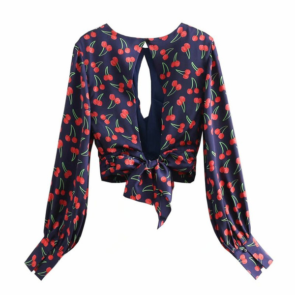 BB45-9006 European and American fashion style hollow cherry print jacket