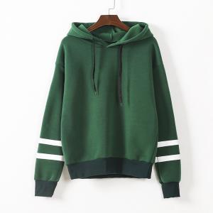 Loose Drawstring Hoodies Women Sweatshirts Girl Fleece Streetwear Long Sleeve Stripe Hooded Pullovers Sportwear Plus Size LJJV168