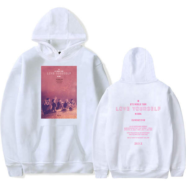 BTS Love Yourself Kpop Hoodies Women/Men Fashion Long Sleeve Hooded Sweatshirts New Arrival Hot Sale Casual Trendy Hoodies