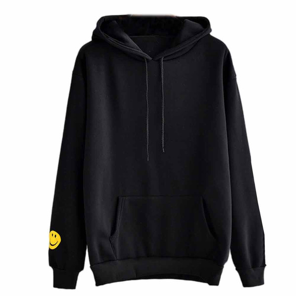 hoody ladies Smiling Face Sweatshirt Hooded Pocket Tops Blouse ulzzang harajuku hoodie oversized hoodie woman