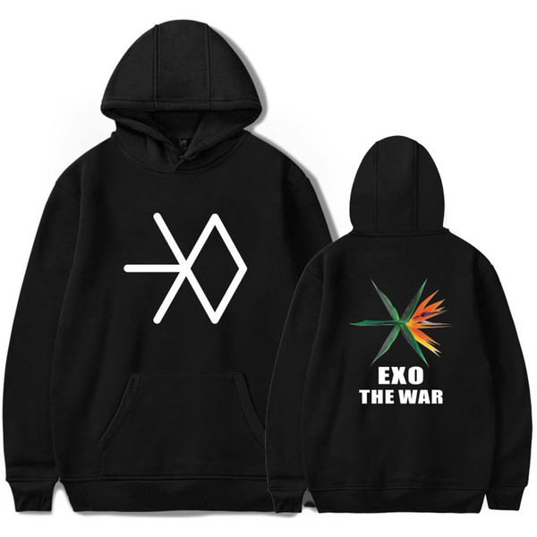 Women K-POP EXO New Album THE WAR Hoodies Sweatshirts Mens Korea Popular Idol Hoodies Sweatshirt Popular Clothes