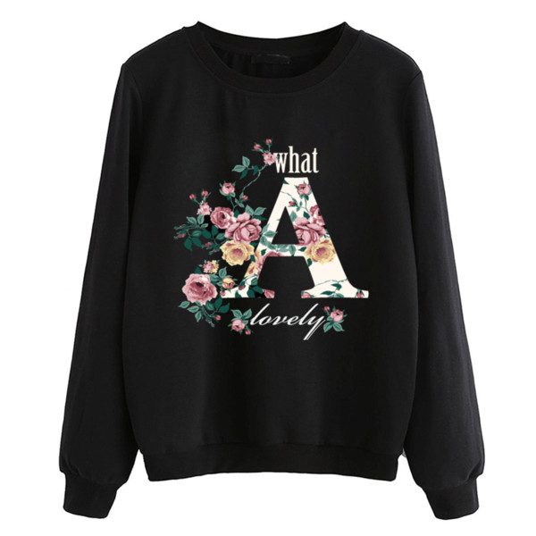 2018 New arrival Autumn Hoodies Women Long Sleeve fleece Casual Streetwear pullovers Brand Flower Clothing Female sweatshirts