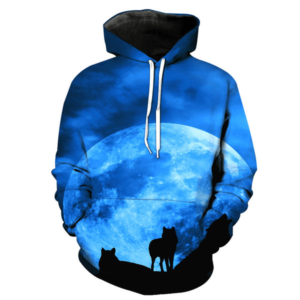 2018 High quality 3D Printed Pullover Long Sleeve Hooded Sweatshirt Wholesale Print Full Hooded Hoodies #2720