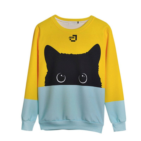 Winter Women Sweatshirt Causal Long Sleeve O-Neck Female Sweatshirts Hoodies Cartoon Print Girls Tops