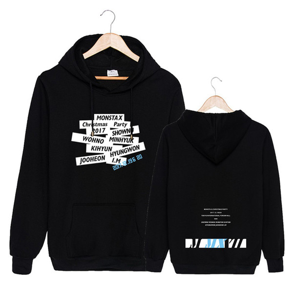 KPOP Korean Fashion MONSTA X Christmas Party 2017 Cotton Hoodies Hooded Pullovers Sweatshirts PT704