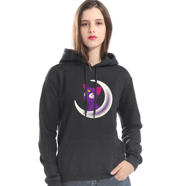 Anime Sailor Moon Print Sweatshirt For Women Hot Sale Streetwear Hip Hop Women's Hoodies Gothic Hooded Hoody Harajuku Tops