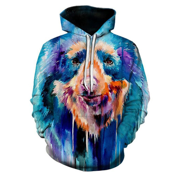 Unisex 3D Printed Animal Hoodie Sweatshirt Pocket Women Hoodies Tracksuit Sudaderas Mujer #415