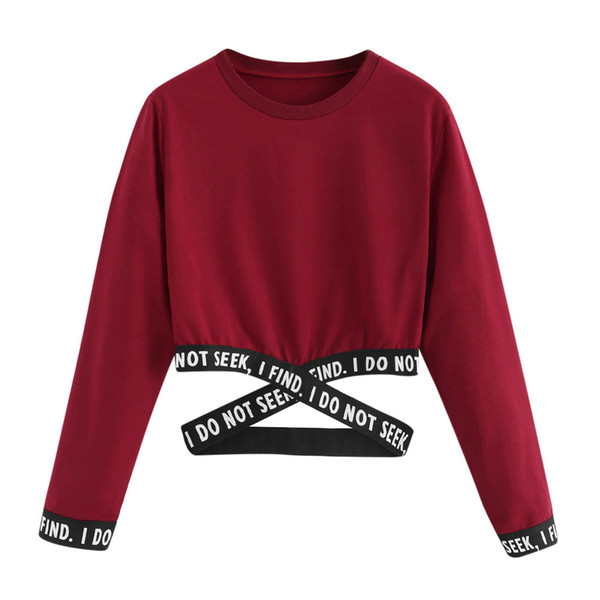 Crop sweatshirt women hoodies winter pullover Harajuku moletom Autumn Female Letters Hoodies clothes sudadera mujer BM026