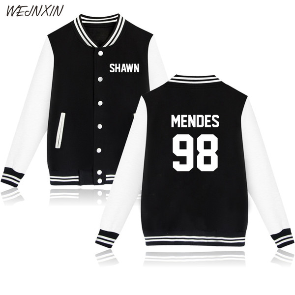 WEJNXIN New 2018 Shawn Mendes Print Single Breasted Hoodies Women Men Streetwear Spring Autumn Winter Warm V-Neck Sweatshirt