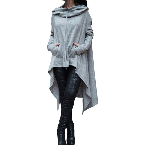 Women Autumn Long Sleeve Hoodies Casual Loose Long Sweatshirt Tops Blouse Witches Style Hoody Coats