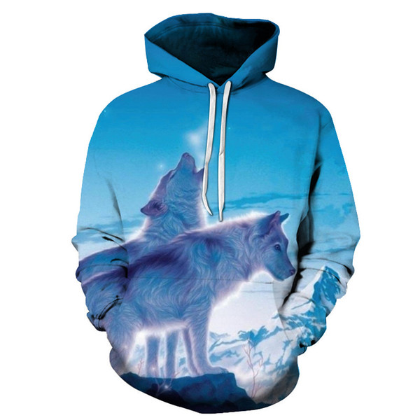 2019 new 3D cartoon print casual hoodie street men's and women's thin long-sleeved women's hoodies