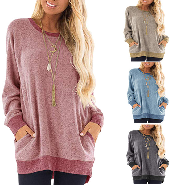 Maikun Brand New Women Round Neck Solid Color Sweater Long Sleeve Casual Pullover Sweatshirt 4 Colors 6 Sizes