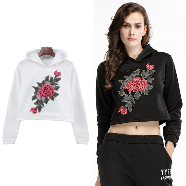 BOFUTE New Women's Clothing Flowers Embroidery Sweatshirt Long Sleeve Coat B5563