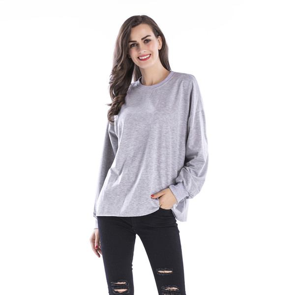 BOFUTE New Women's Clothing O-Neck Medium Length Loose Coats Sweatshirt B5574