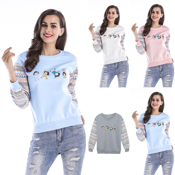 BOFUTE New Women's Clothing O-Neck Long Sleeve Thicken Coats Sweatshirt B5603