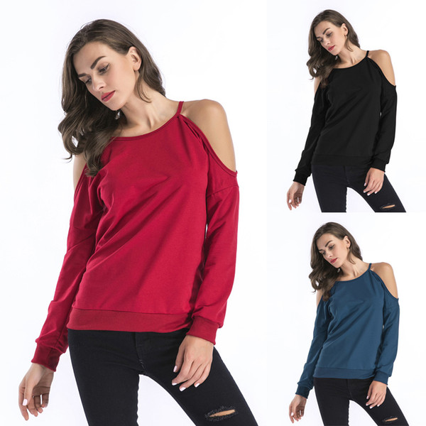 BOFUTE New Women's Clothing Long Sleeve Strapless Bottoming Sweatshirt B5622