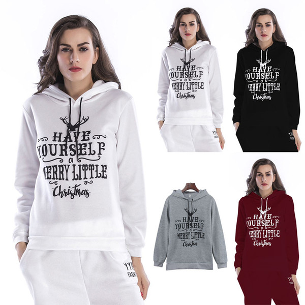 BOFUTE New Women's Clothing O-Neck Hooded Sweatshirt Christmas Coats B5548