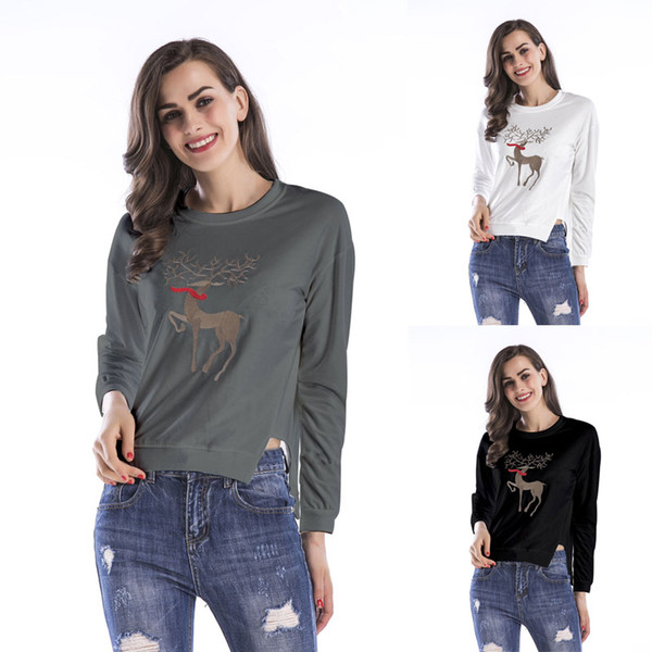 BOFUTE New Women's Clothing Long Sleeve T-shirts Sweatshirt O-Neck Coats B5567