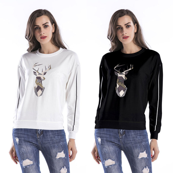 BOFUTE New Women's Clothing Printing O-Neck Sweatshirt Long Sleeve Coats B5568