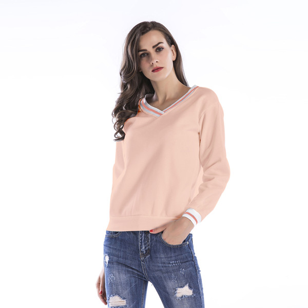 BOFUTE New Women's Clothing Long Cleeve Plus Velvet Solid Coats Sweatshirt B5601