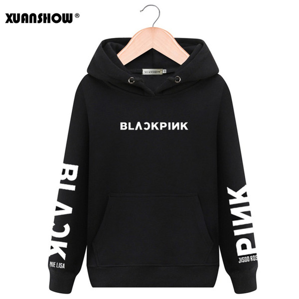 XUANSHOW 2019 New Arrival BLACKPINK Kpop Women Hoodies Long Sleeve Letter Printed Hoody Sweatshirts Casual Fleece Pullovers Mujer XXL