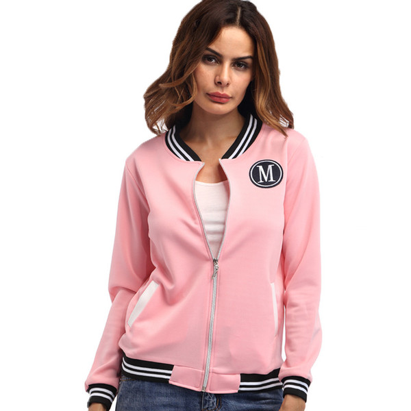 Womens Jacket baseball uniform Women Hoodies long sleeve jacket high quality hoody Sweatshirt Size S-2XL JC120