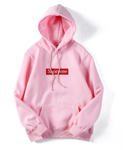 New men women Long sleeves Pink fleece Embroidery box logos Hoodies & Sweatshirts youth lovers casual pullover wineter for men's clothing