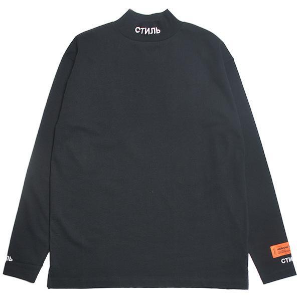 HERON PRESTON Sweatshirt unisex Hoodies Pullover Letter Embroidered Armbands Turtlenec Long Sleeve Shirt Streetwear Black