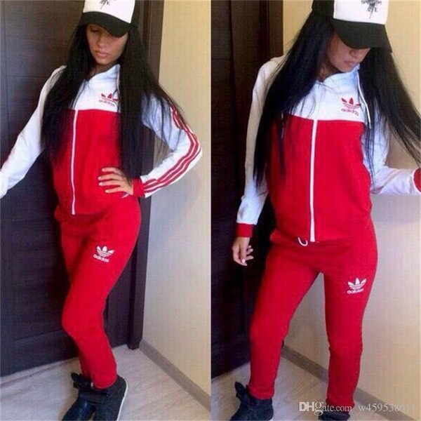 2018 Tracksuit Women Sport Suit Hoodie Sweatshirt+Pant Jogging Femme Marque Survetement Sportswear 2pc Set 4 Color S-XL