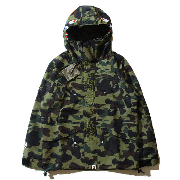 2016 New Trade Trend APE Sweatershirt Camouflage Off Men's Wear Hooded Windbreaker White Cardigan Casual Wear Fear of God Cheap Sale