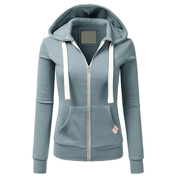 Women Sweatshirt Female Casual Pocket Solid Hooded kpop Zip-up Long Sleeve Hoodies Sweatshirts Women Sweatshirt Woman Top Jacket