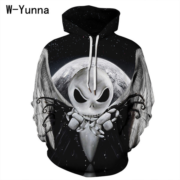 W-Yunna 2018 Womens Fashion Sweatshirts Gothic Nightmare Before Christmas Loose Hoodies Moletom Feminino Oversized Pullovers