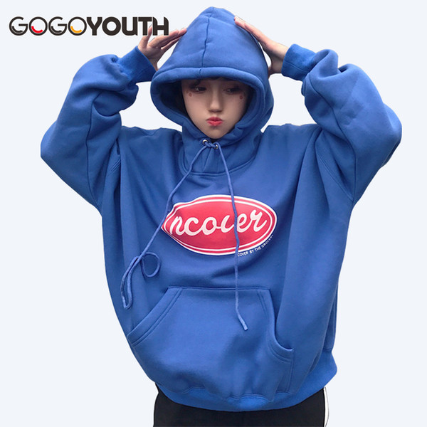 Gogoyouth 2018 Spring Oversized Hoodies Women Bts Kpop Print Hooded Sweatshirt Women Jumper Loose Pullover Female Sweat Femme