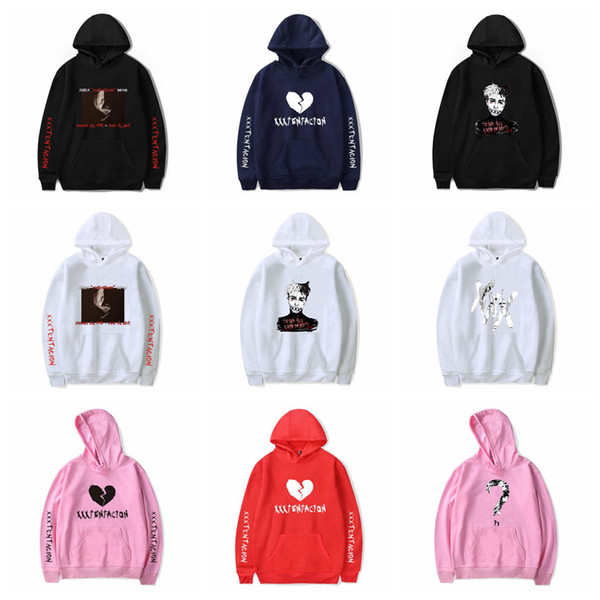 XXXTentacion Hoodies 36 Styles Men Women Casual Hip Hop Sweatshirt Heartbreak Traksuit Pullover Letter Printed Streetwear 120pcs OOA5445