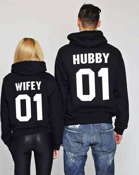 Sugarbaby Hubby and Wifey set of 2 Couple Sweatshirt Hubby Wifey Couples Hoodie Pullover Long Sleeve Fashion Tops Drop ship