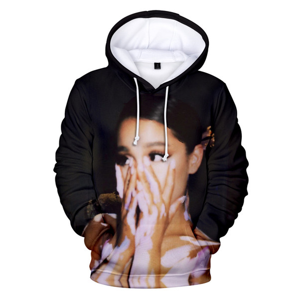 Ariana Grande 3D Print Womens Hoodies and Sweatshirts No Tears Left To Cry Hip Hop Funny Hooded Jacket Male Tracksuit Streetwear