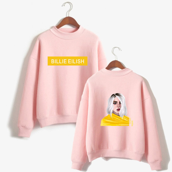 Billie Eilish Print Women Men Clothes 2019 Tops Hot Sale Turtlenecks Long Sleeve Spring Kpops Sweatshirts Plus Size Hoodies Top