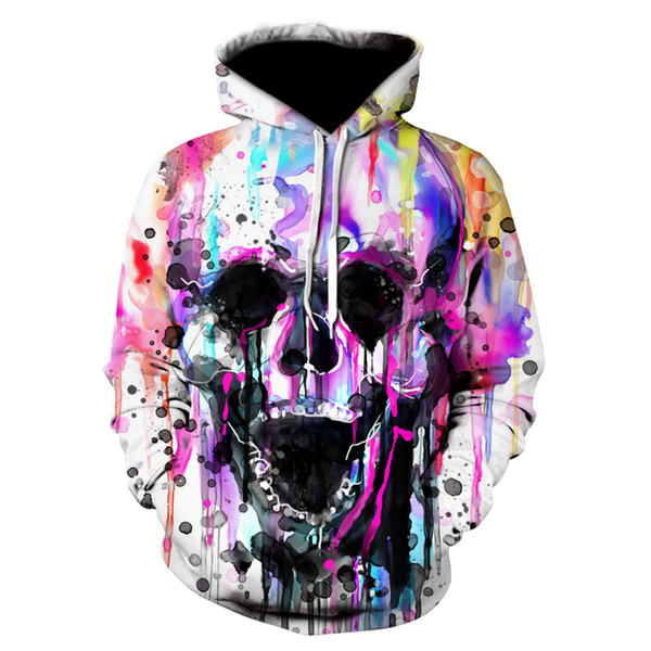 Sell like hot cakes 3D Printed graffiti skull Women Female Sweatshirt Hooded spring, summer, autumn and winter fashion