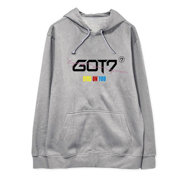 New arrival unisex kpop got7 pullover hoodies for i got7 yes on you album same printing unisex loose fleece/thin sweatshirt