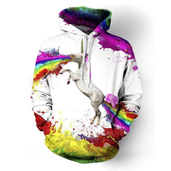 Unicorn 3D Print Women Thin Hooded Sweatshirts Sporting Long Sleeve Pullovers Harajuku Hoodies Plus Size Tracksuit Loose Female